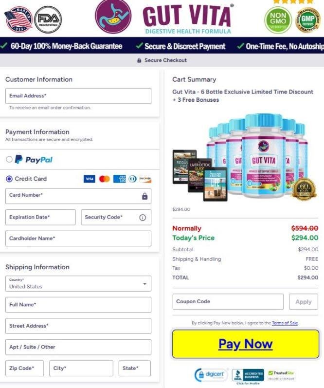 Gut Vita secure online checkout